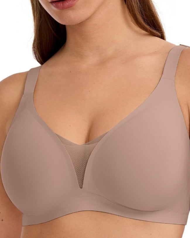 Sostén Push Up Sin Costuras para Mujer con Escote Profundo en V, Sin Aros y Cómodo