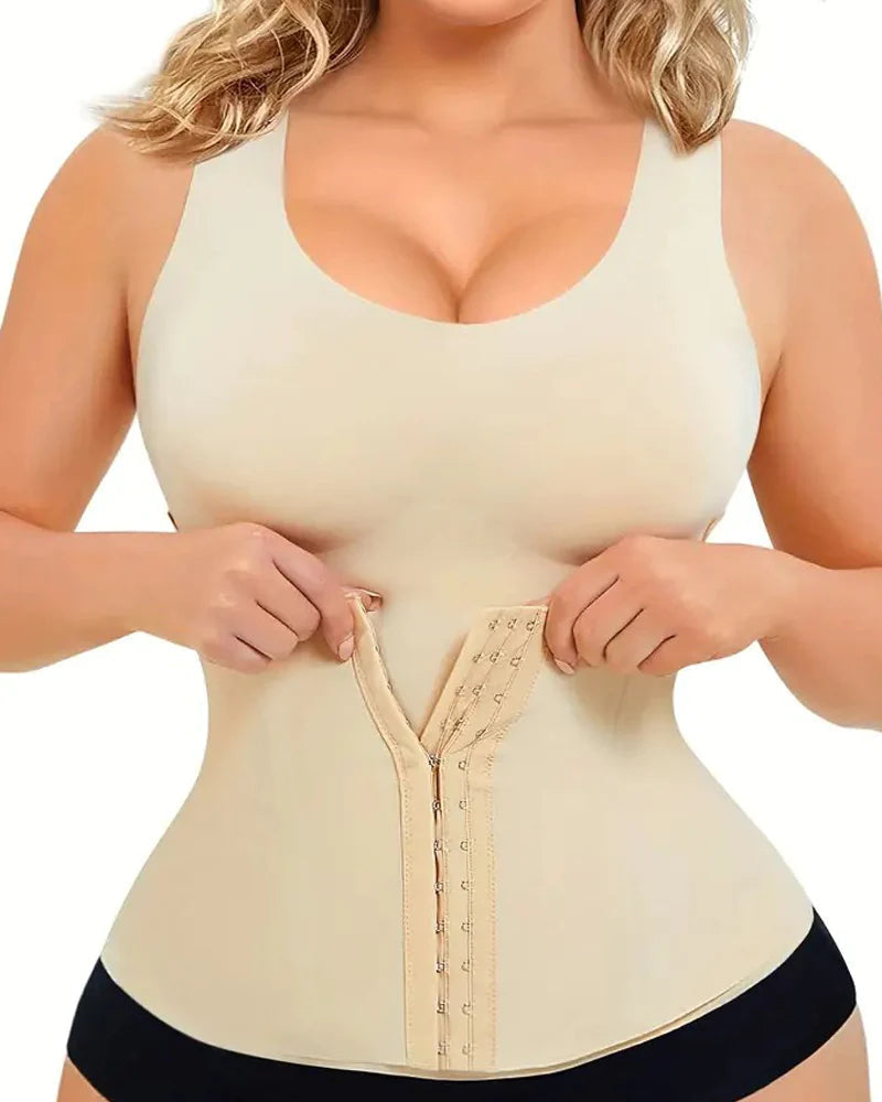Corsé de Compresión Doble Comfort con Control de Abdomen Sin Costuras y Soporte para la Espalda