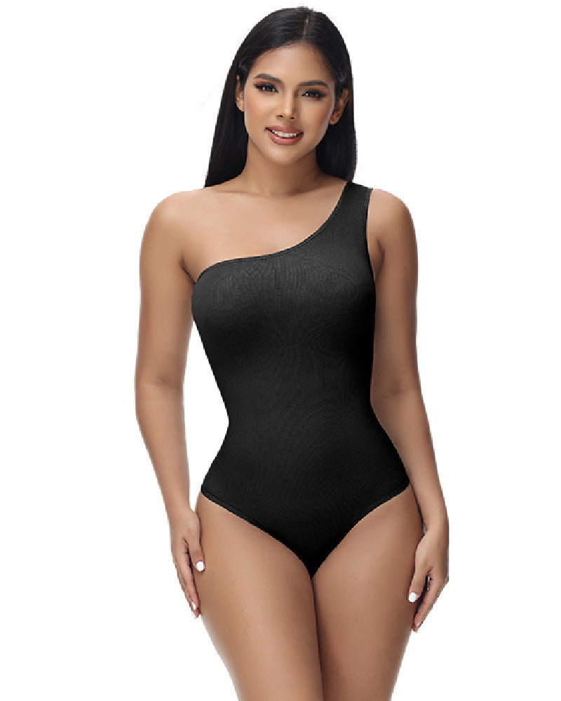 Shapshe® Body Ajustado Sexy de Una Sola Manga Sin Mangas con Textura Acanalada y Estilo Tank Top Elastizado
