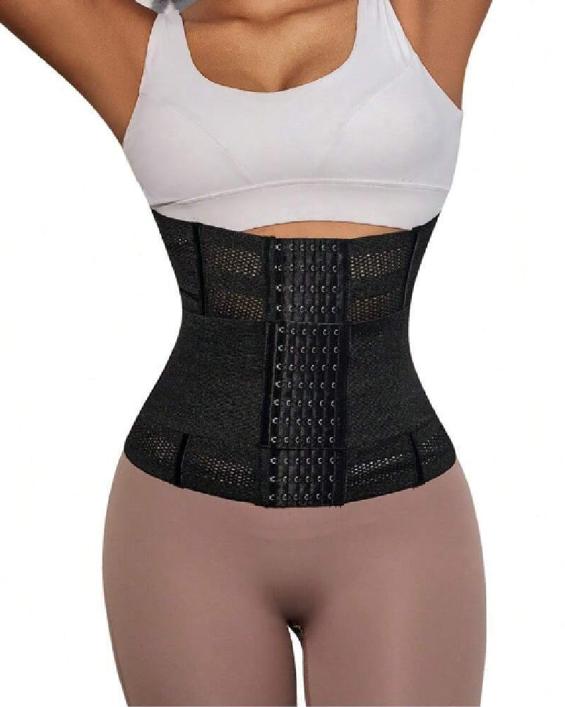 Corsé Deportivo de Cintura con Doble Cinturón, Transpirable y Hueco, Control de Abdomen y Moldeador Slimming