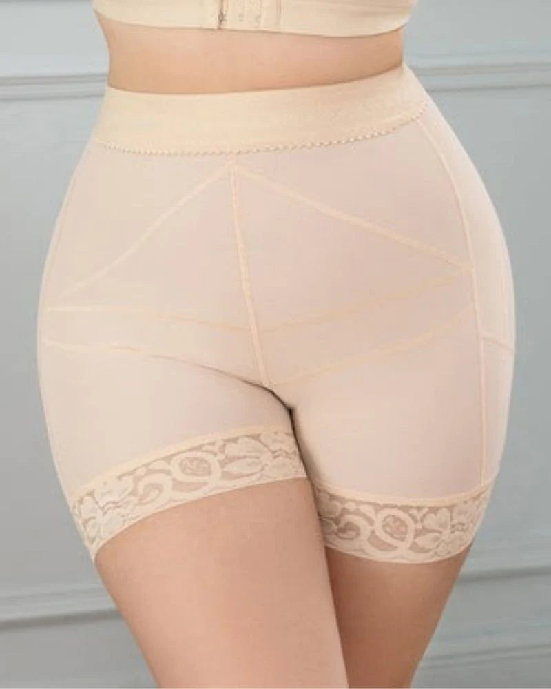 Mujeres Beige Levanta Glúteos Sin Costuras Panty Moldeador de Muslos y Control
