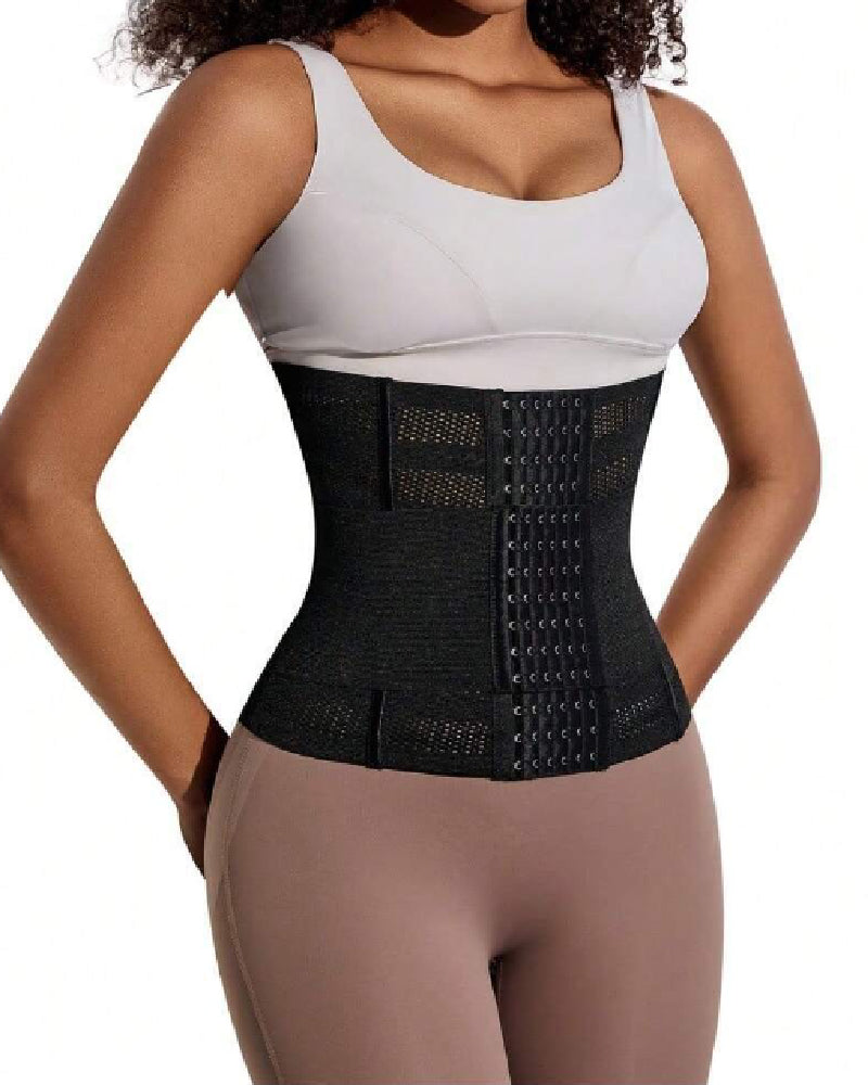 Corsé Deportivo de Cintura con Doble Cinturón, Transpirable y Hueco, Control de Abdomen y Moldeador Slimming