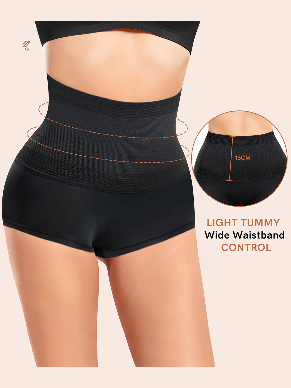 Calzones cortos moldeadores para mujer, cintura alta invisible para aplanar el abdomen