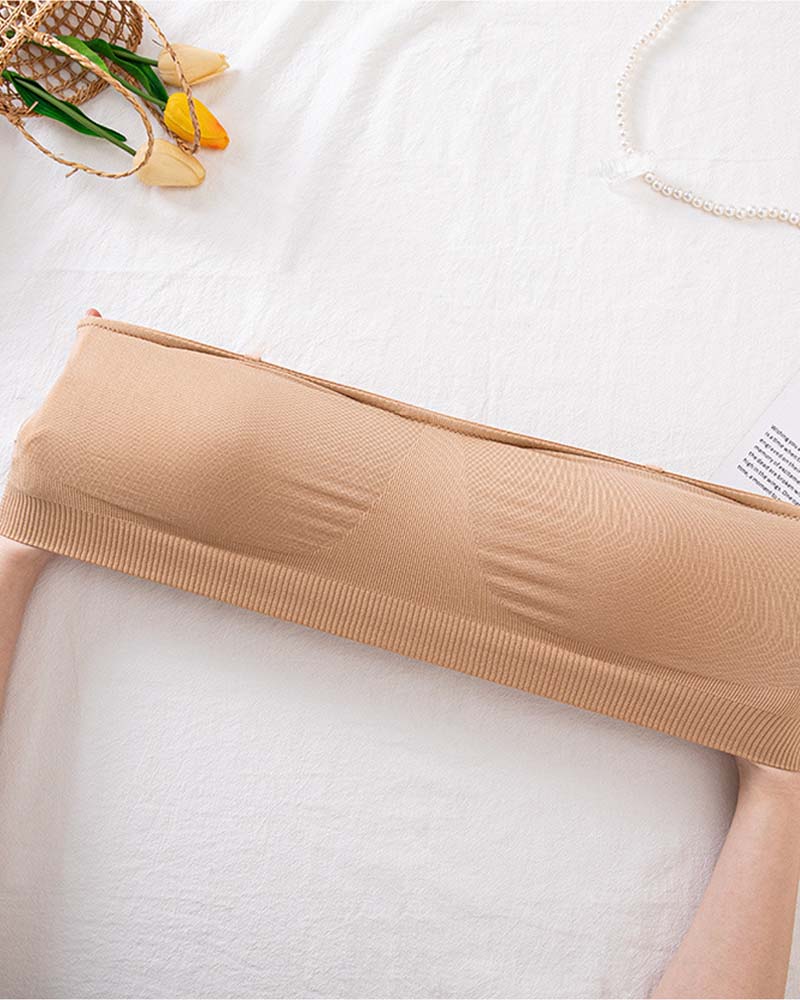 Sostén Push Up Sin Tirantes para Mujer, Sin Aro, Tipo Tubo Sin Costuras