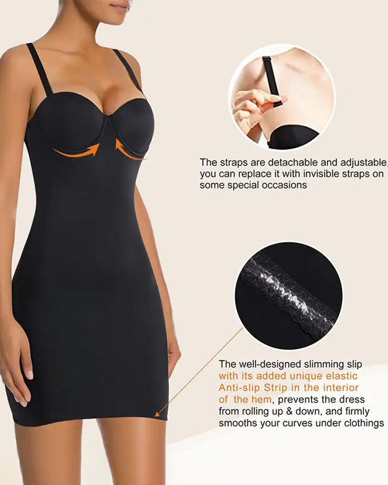Vestidos Moldeadores Ajustados Sin Tirantes Con Control De Abdomen Y Sostén Incorporado