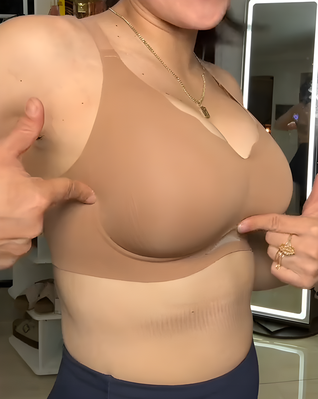 Sostén inalámbrico push up para mujer, sin costuras, transpirable y de un solo color