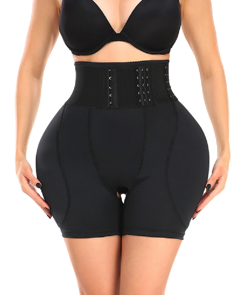 Shorts moldeadores de cintura alta con cinturón ajustable de 9 filas y almohadillas de esponja