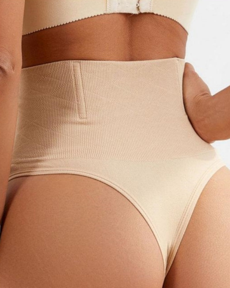 Faja Moldeadora Fina de Cintura Alta Hueca con Diseño para Abdomen en Estilo Tanga