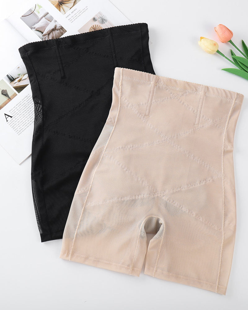 Shorts moldeadores de malla de cintura alta con control de abdomen para recuperación posparto y adelgazamiento