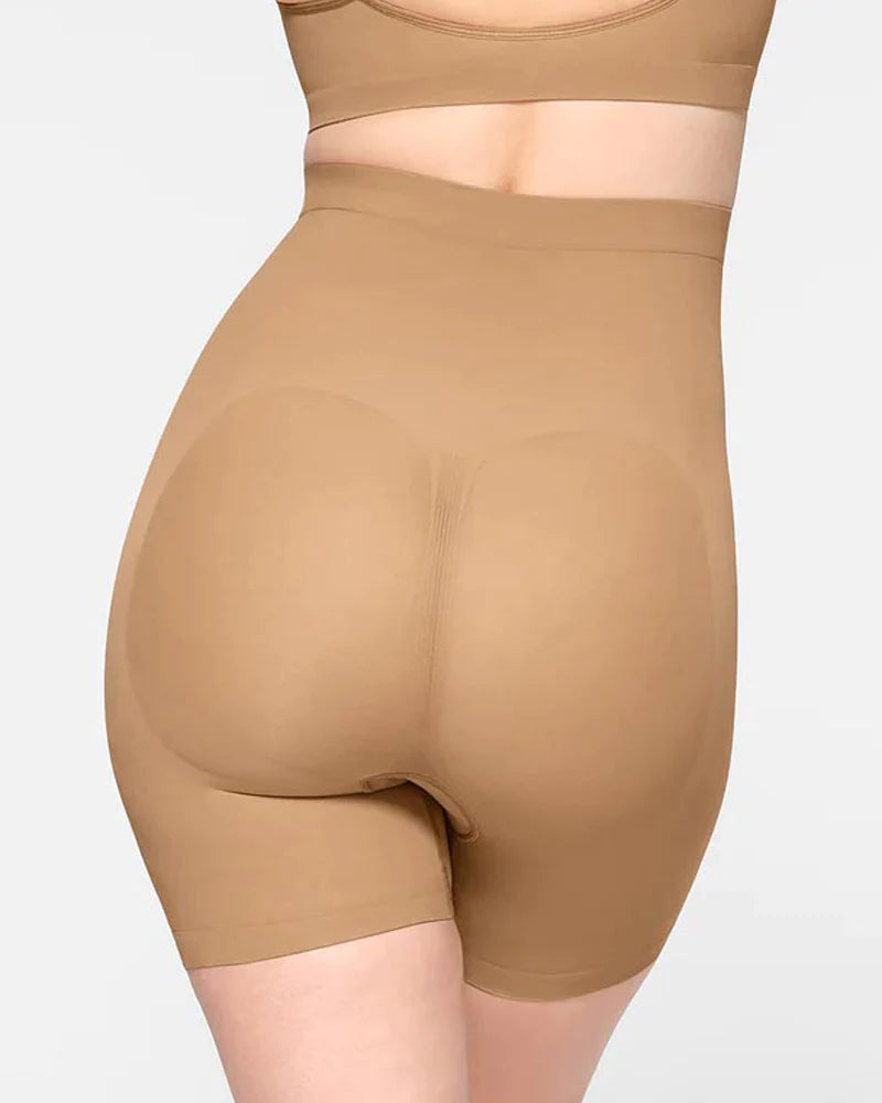 Shorts moldeadores sin costuras de cintura alta para control de abdomen y efecto adelgazante