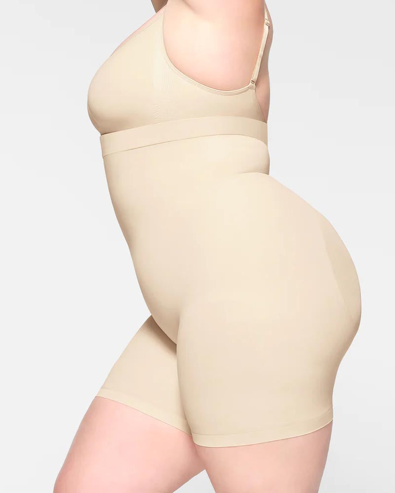 Shorts moldeadores sin costuras de cintura alta para control de abdomen y efecto adelgazante