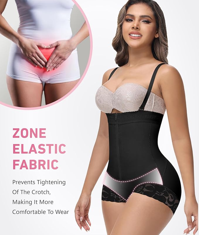 Shapshe® Fajas Colombianas Moldeadoras con Cremallera, Control de Abdomen, Abrir en el Busto, Prenda de Compresión Shapewear