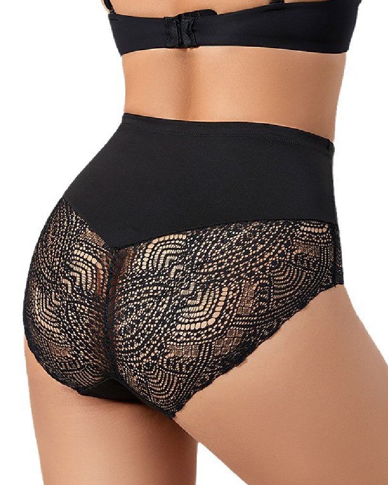 Bragas de encaje semitransparentes sexy para mujer, de cintura media y transpirables