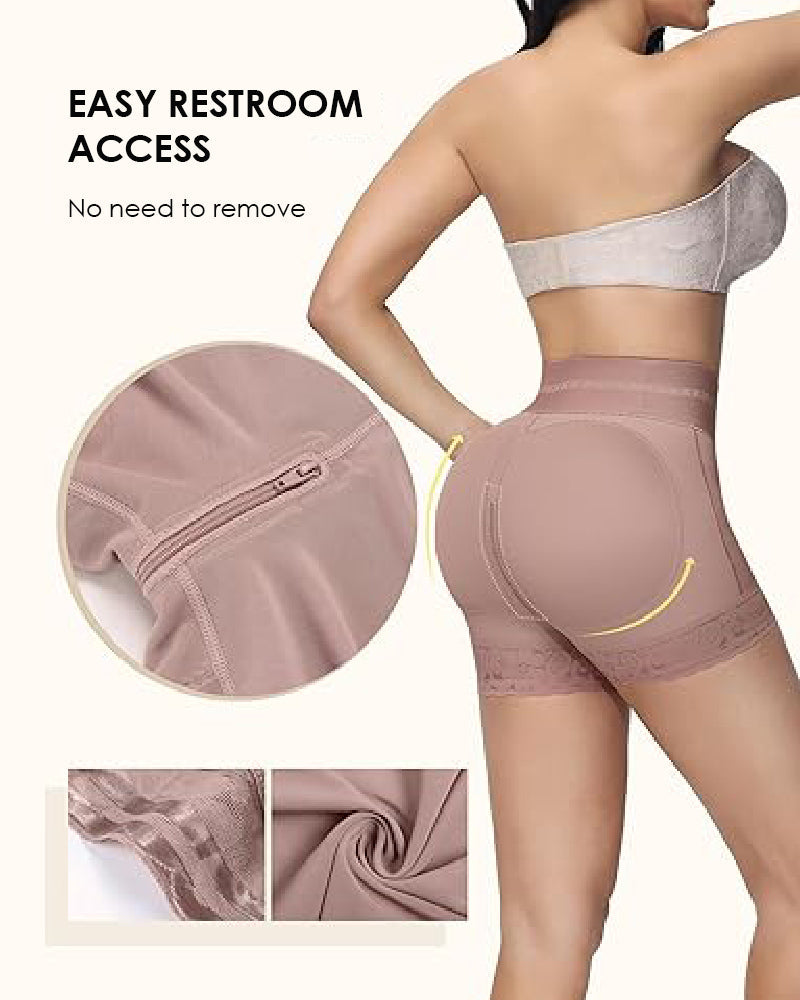 Shapshe® Shorts BBL de Doble Compresión de Cintura Alta con Panty de Control de Abdomen Medio