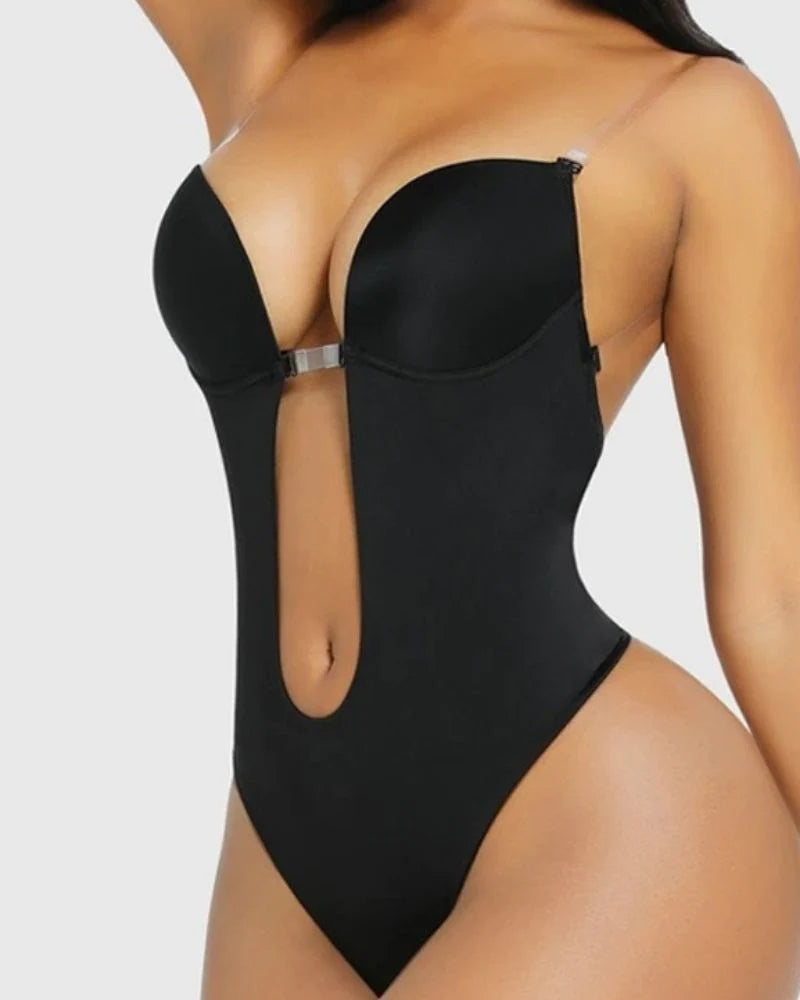 Faja moldeadora para mujer talla grande con espalda descubierta, sujetador integrado, moldeador de cuerpo sin costuras y abertura en la entrepierna