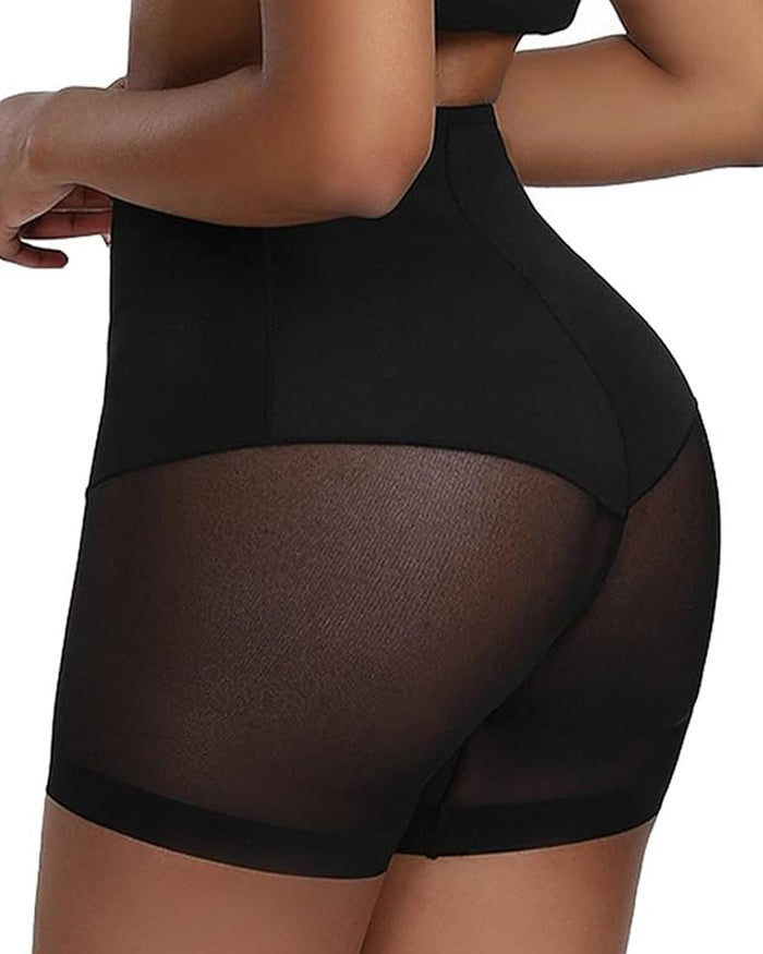 Shorts Moldeadores Transpirables de Malla Sin Costuras con Control de Abdomen y Levantamiento de Cadera tipo Corsé
