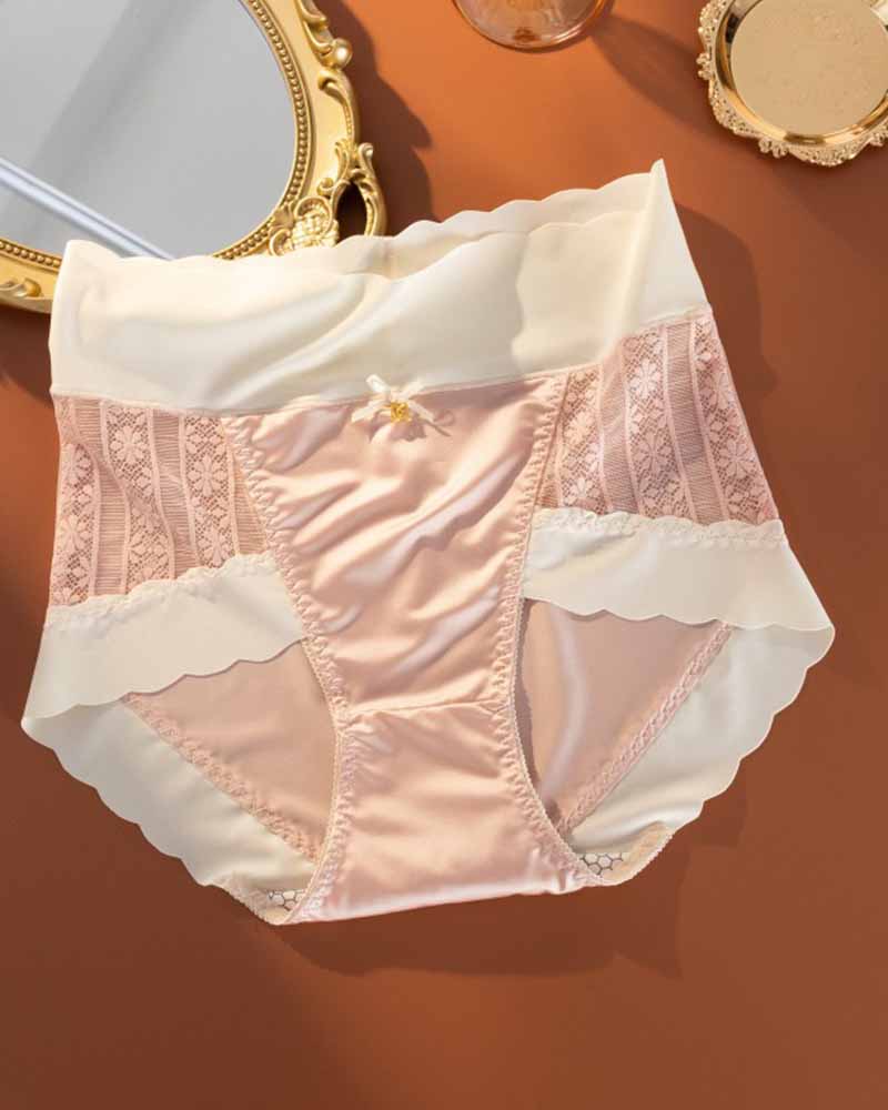 Ropa interior sin costuras de cintura alta, cómoda, ligera y lujosa de seda fría