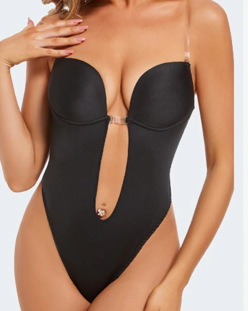 Faja moldeadora para mujer talla grande con espalda descubierta, sujetador integrado, moldeador de cuerpo sin costuras y abertura en la entrepierna