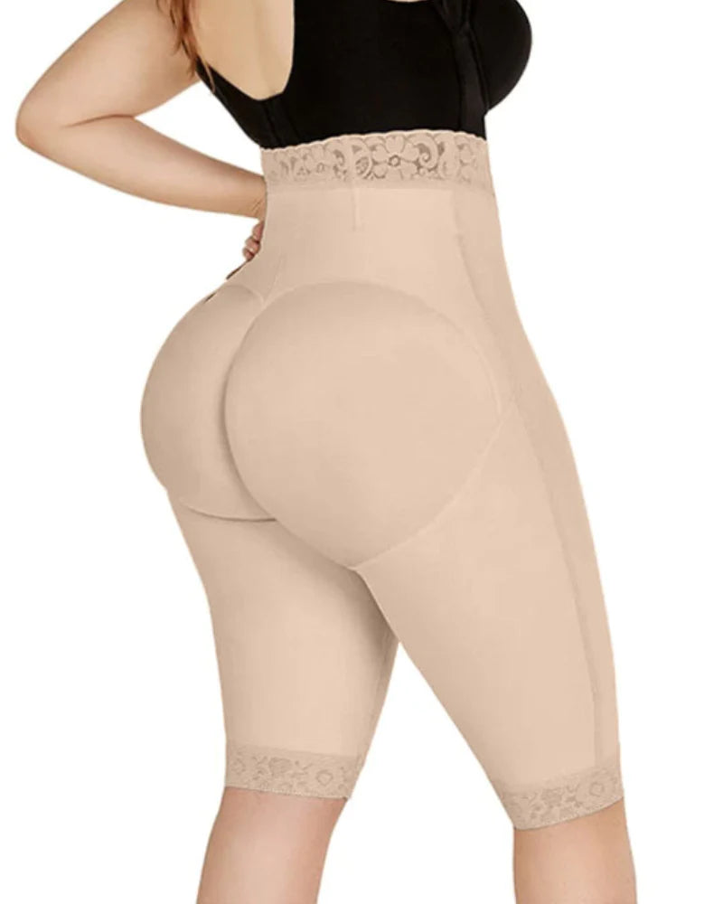 Shapshe® Shorts de Compresión Doble de Cintura Alta para Levantar Glúteos, Cortos hasta la Rodilla