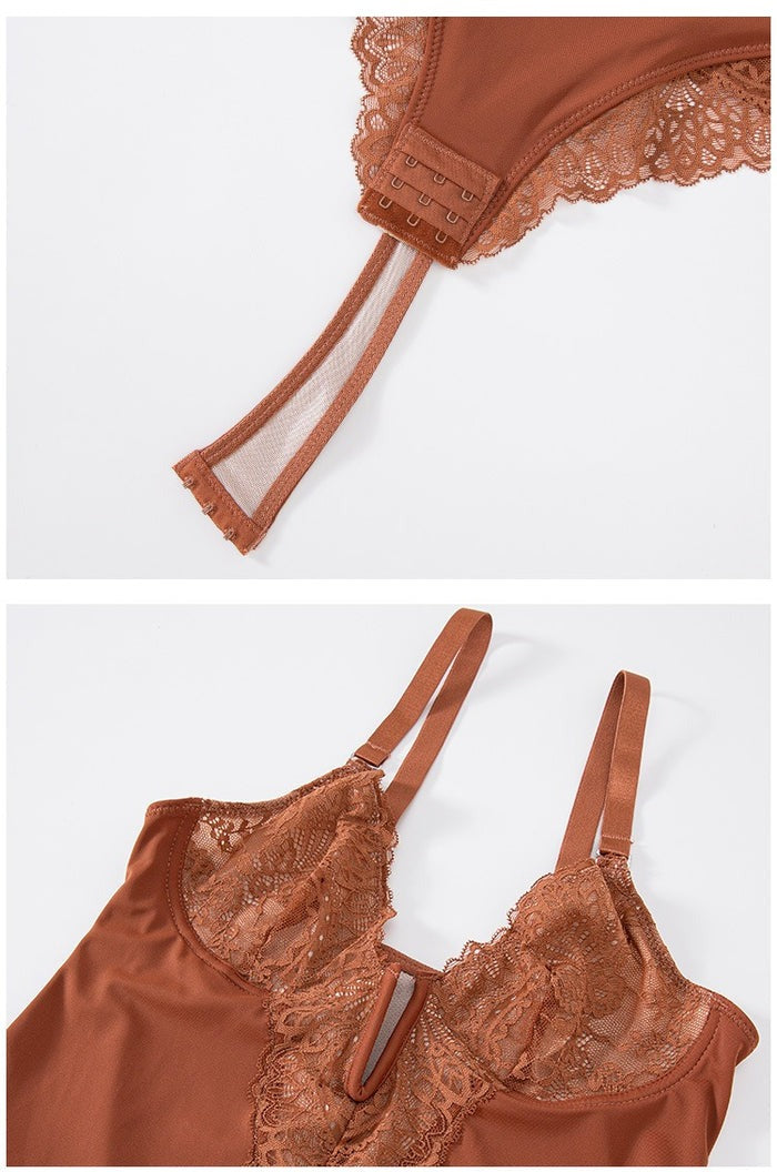 Body de Encaje Sexy con Escote Profundo en V