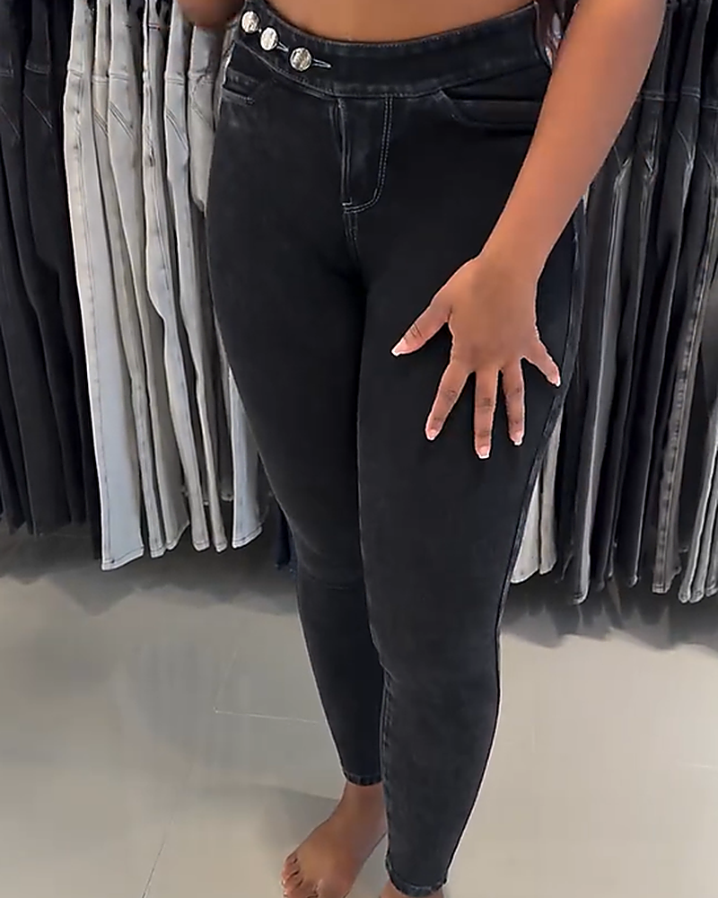 Jeans Shapshe® de Cintura Alta con Cinturilla Ajustable, Levanta Glúteos y Control de Abdomen