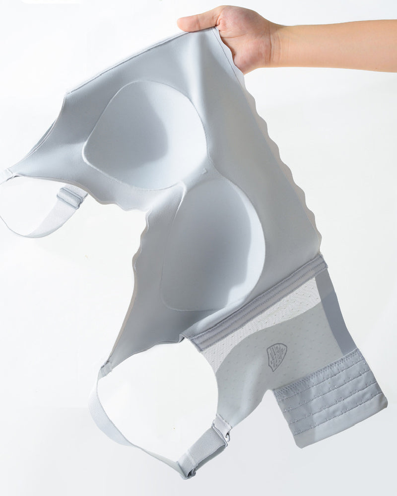 Sujetador inalámbrico corrector de hebilla frontal sin costuras, push up, delgado y fijo, copa completa