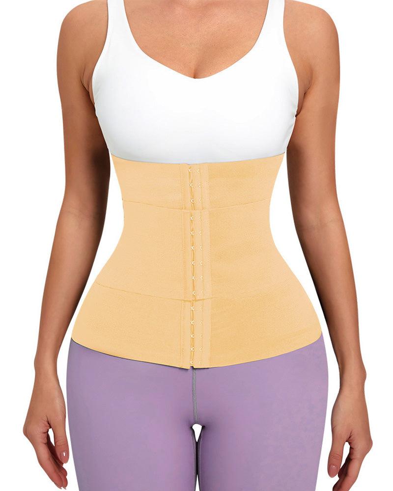 Corsé Cinturilla de Cintura con Doble Cinturón Transpirable Moldeador de Abdomen Ajustable para Entrenamiento Fajas Reductoras