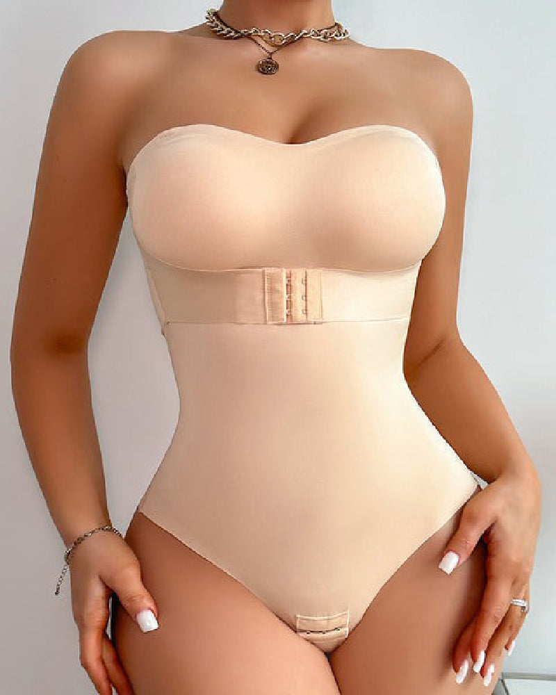 Body Shaper Femenino Sin Tirantes Control Abdomen Enterizo Sin Costuras con Tanga