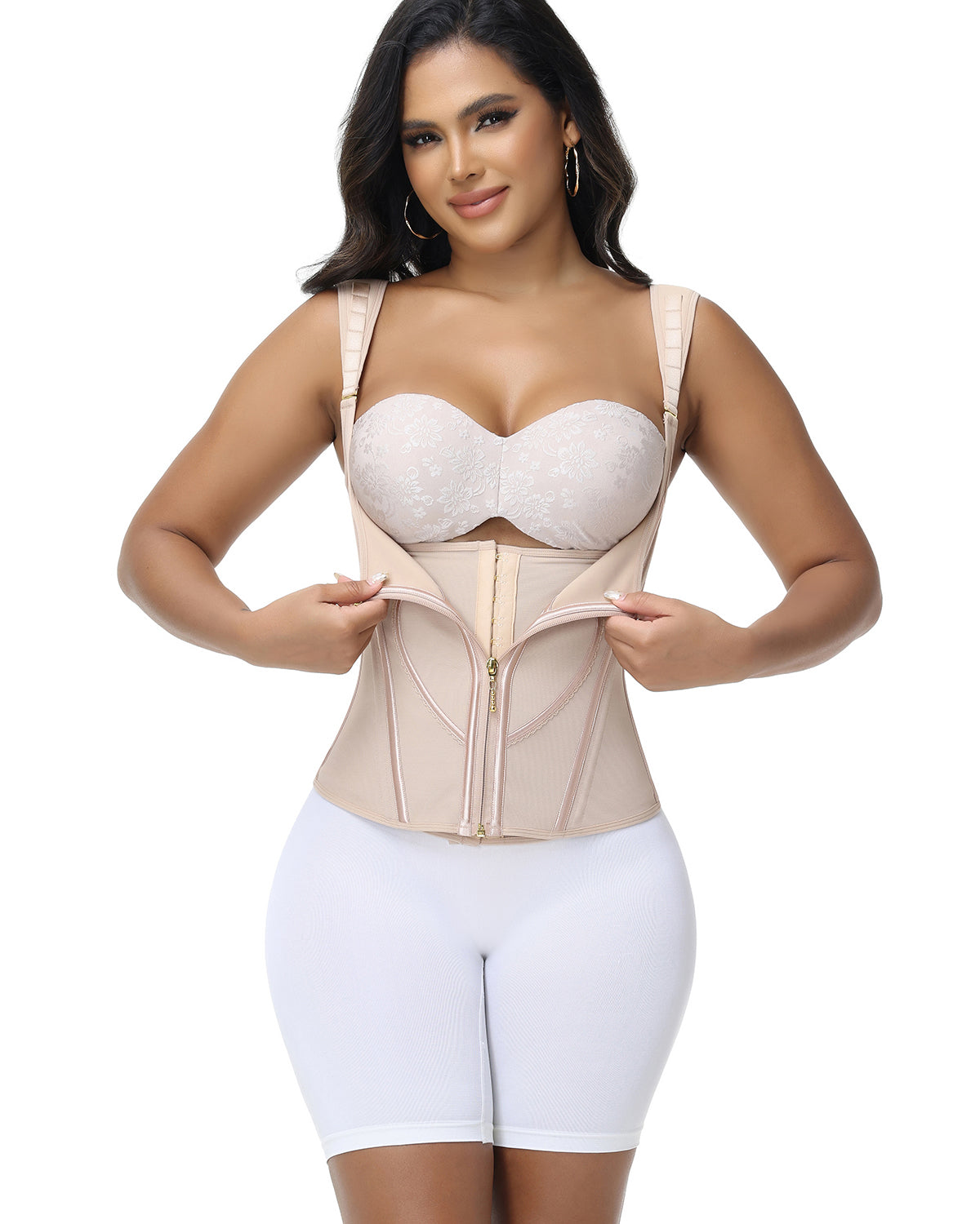 Shapshe® Fajas Colombianas Top tipo Tank con Diseño de Corazones Cinturilla Reductora