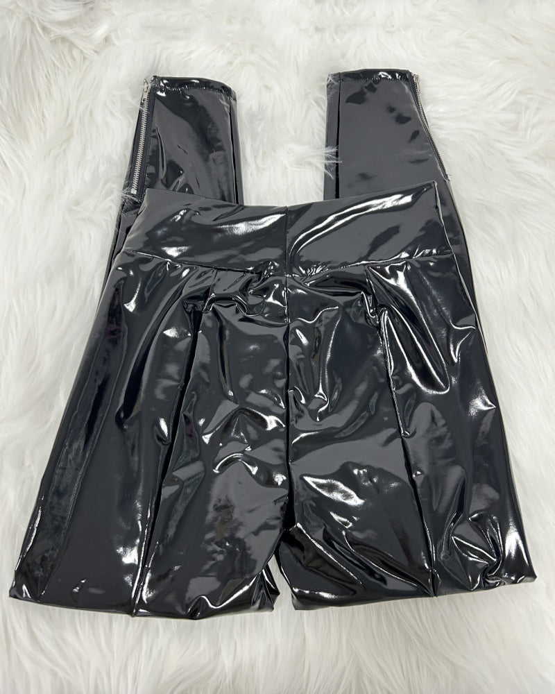 Shapshe® Pantalones Ajustados de Cuero Sintético con Espejo Nuevo para Mujer, Elegantes y Versátiles