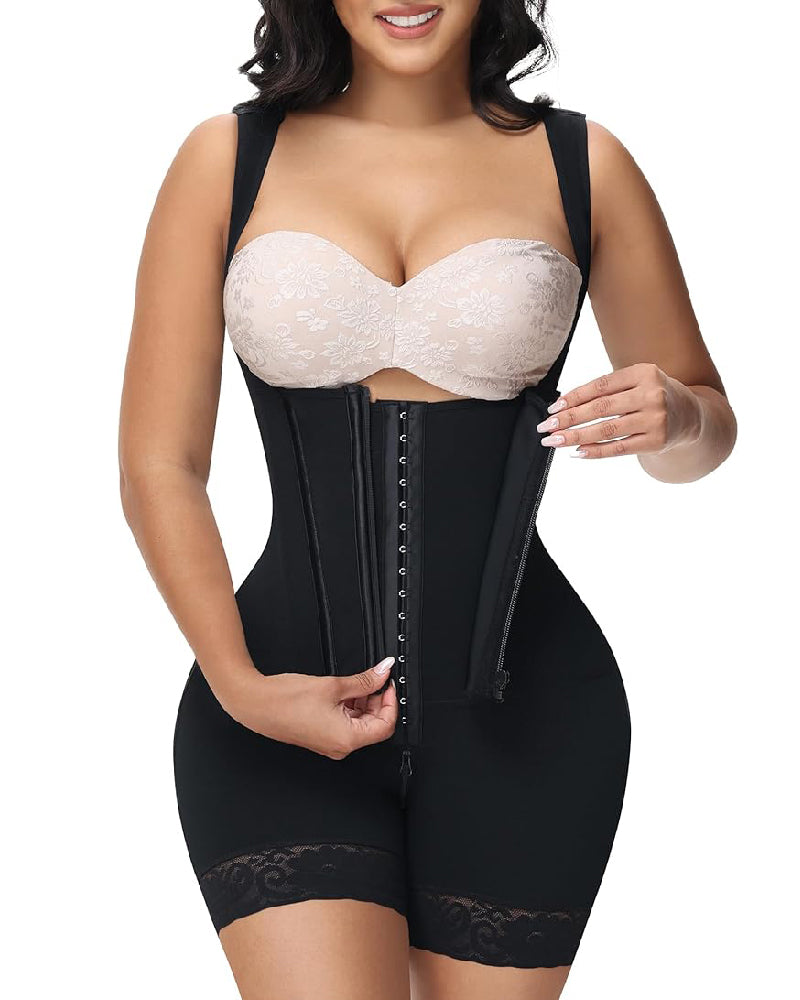Shapshe® Faja de Alta Compresión con Cremallera Frontal hasta Media Muslo
