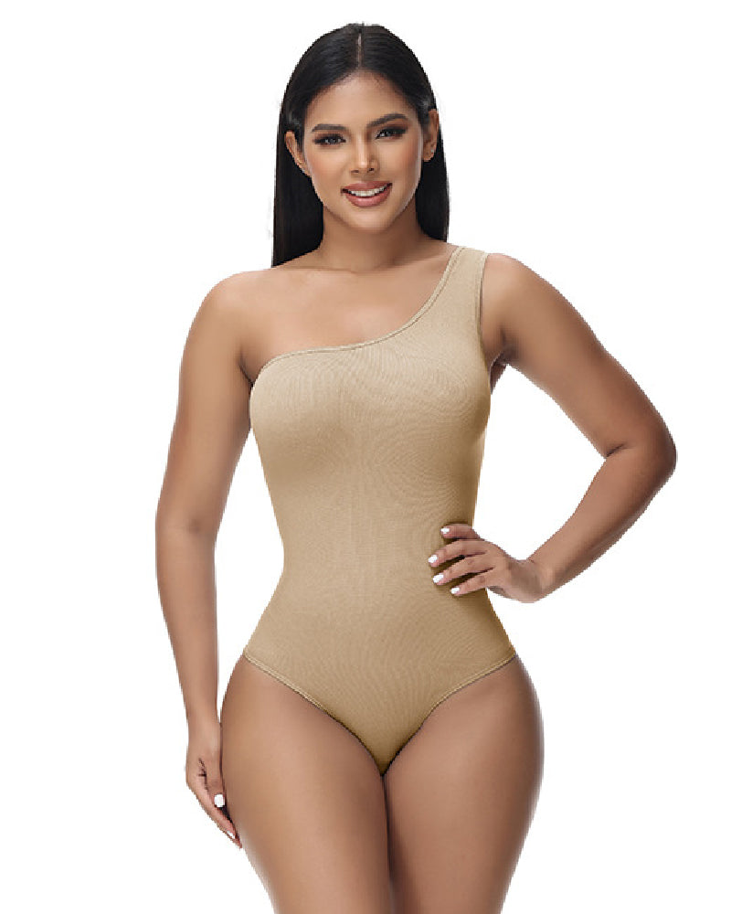 Shapshe® Body Ajustado Sexy de Una Sola Manga Sin Mangas con Textura Acanalada y Estilo Tank Top Elastizado