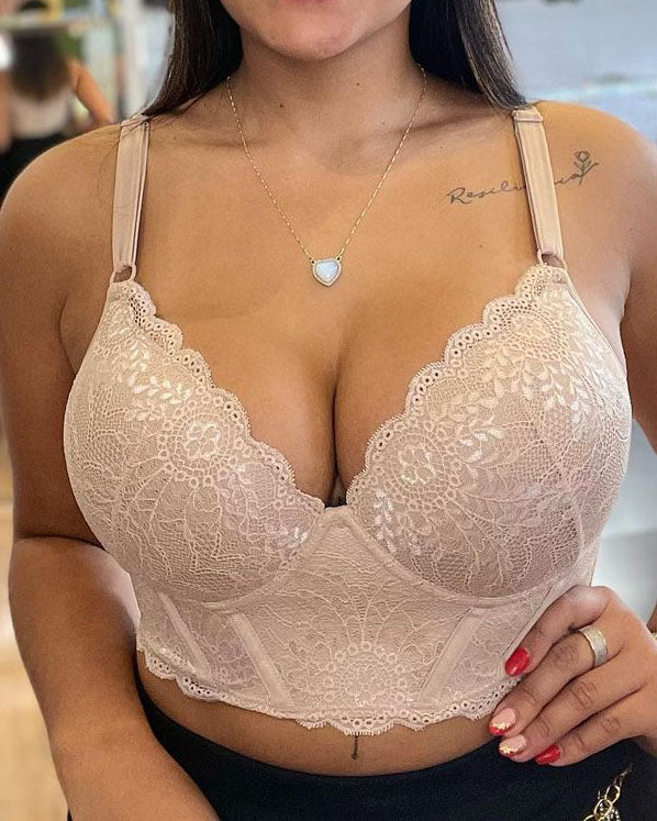 Sostenedor Modelador Push Up de Encaje para Mujer