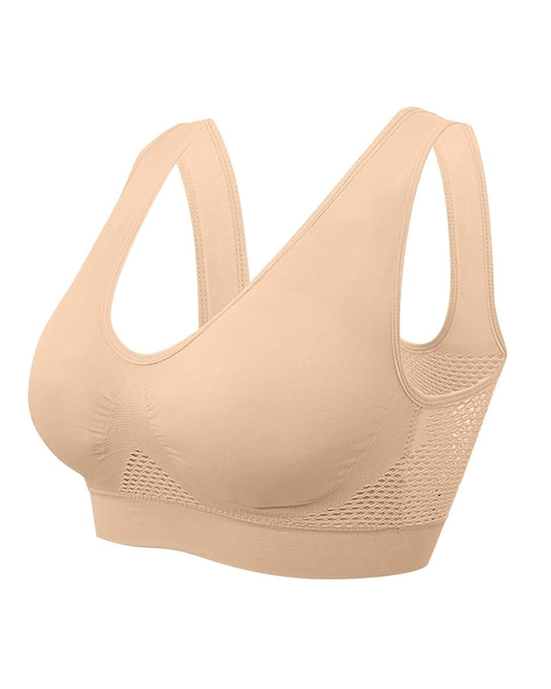 Top deportivo para mujer, transpirable, con soporte alto, diseño calado y anti-flacidez, sujetador para yoga