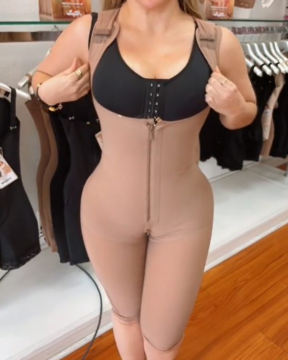 Shapshe® Fajas Moldeadoras Bodysuits Open Bust Control de Abdomen Moldeador Corporal Ajustable con Cremallera