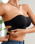 Sostén Bandeau Push-Up Cómodo Sin Tirantes con Silicona Antideslizante y Hebilla Cruzada Lateral