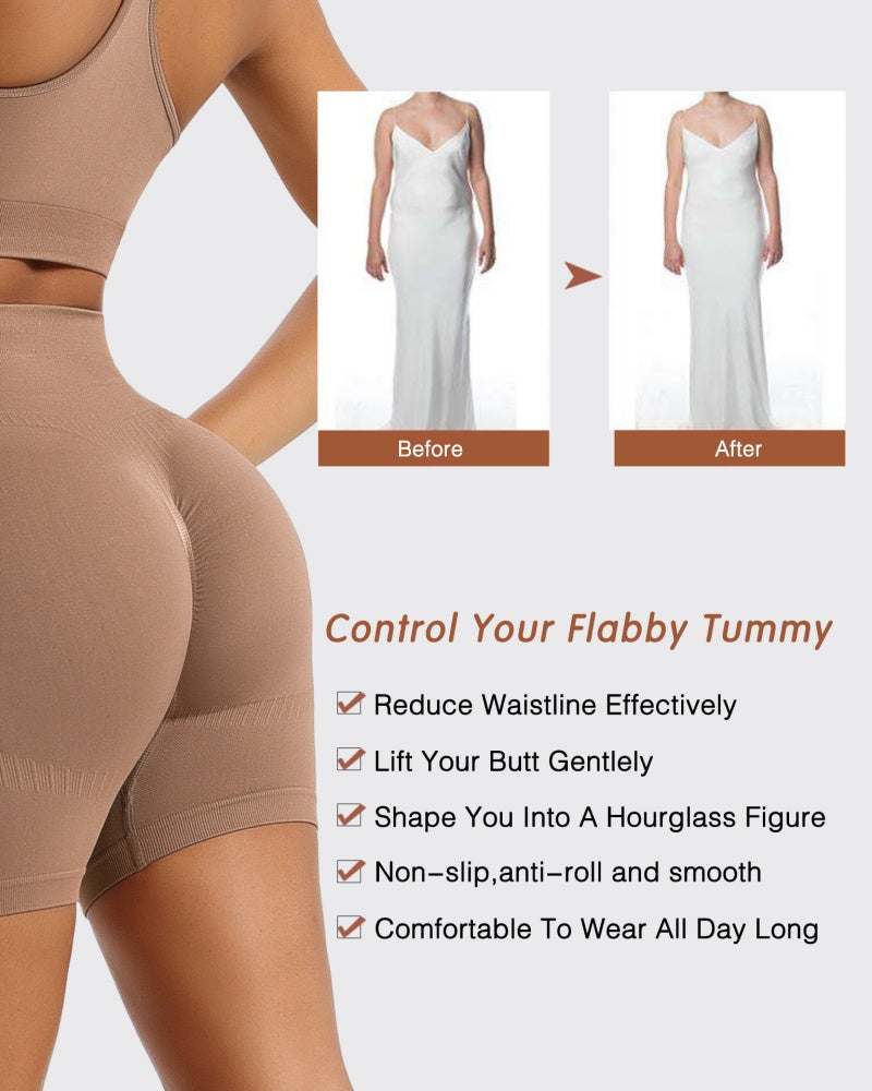 Shorts moldeadores delgados de control abdominal, levantamiento de cadera y tiro medio