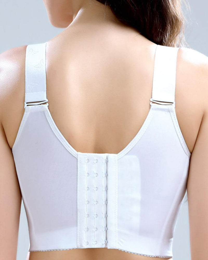 Sostén Push Up Sin Aros para Mujer con Soporte Lateral, Corsé Largo y Tirantes Anchos Ajustables