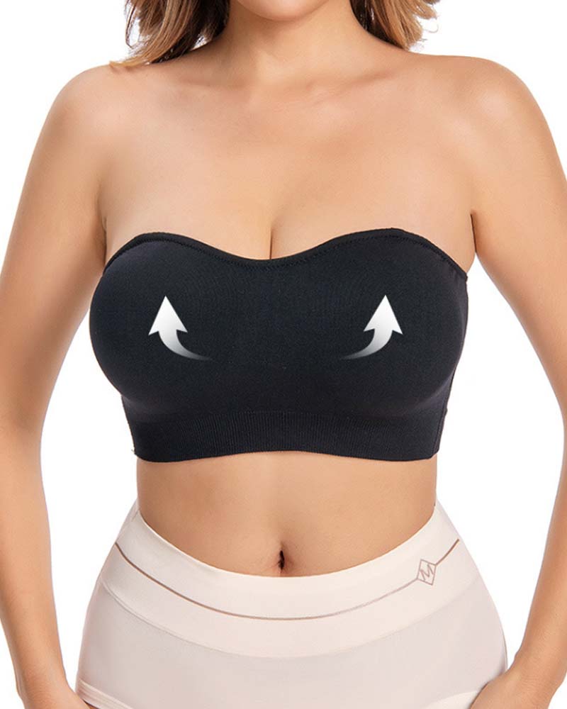 Sostén Push Up Sin Tirantes para Mujer, Sin Aro, Tipo Tubo Sin Costuras