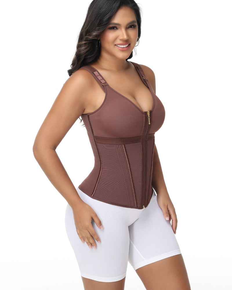 Shapshe® Corsé de Látex con Varillas para Mujer, Cierre de Cremallera, Moldeador de Abdomen con Sujetador