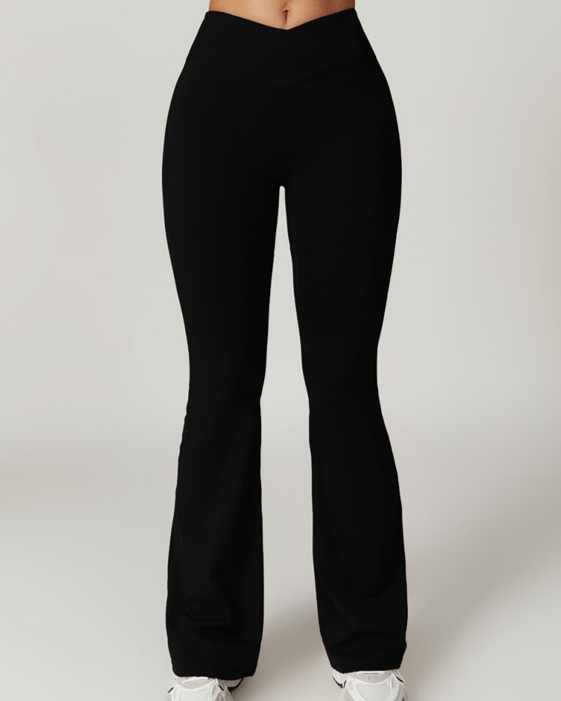 Pantalones de Yoga Acampanados de Cintura Alta, Levantamiento de Cadera y Secado Rápido