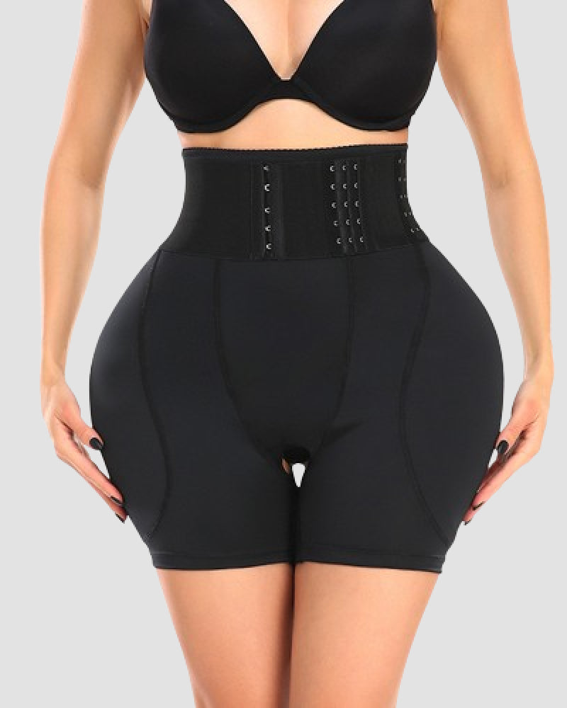 Shorts moldeadores de cintura alta con cinturón ajustable de 9 filas y almohadillas de esponja
