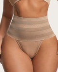 Tanga moldeadora de talle alto para mujer, transpirable, control de abdomen, ropa interior modeladora