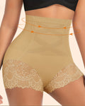 Ropa interior moldeadora de mujer con encaje, parche, control abdominal, tiro alto y levantacola