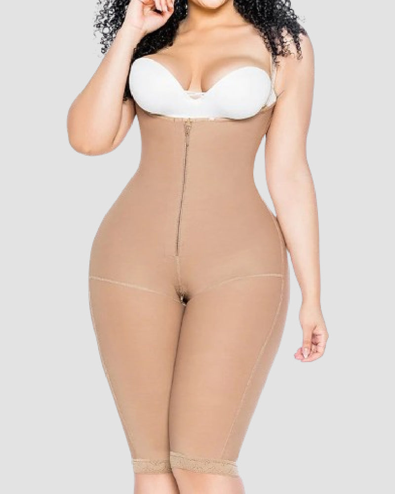 Shapshe® Faja Moldeadora Invisible Sin Costuras con Cierre, Espalda Alta, Apertura en el Busto y Reductora de Muslos