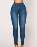 Jeans Ajustados de Cintura Alta con Control Elástico de Abdomen y Levantamiento de Cadera