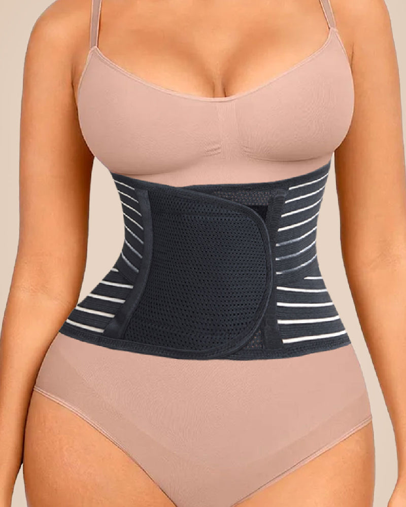 Entrenador de Cintura Femenino con Soporte Lumbar Antideslizante, Corsé Ajustable, Transpirable y con Diseño Calado