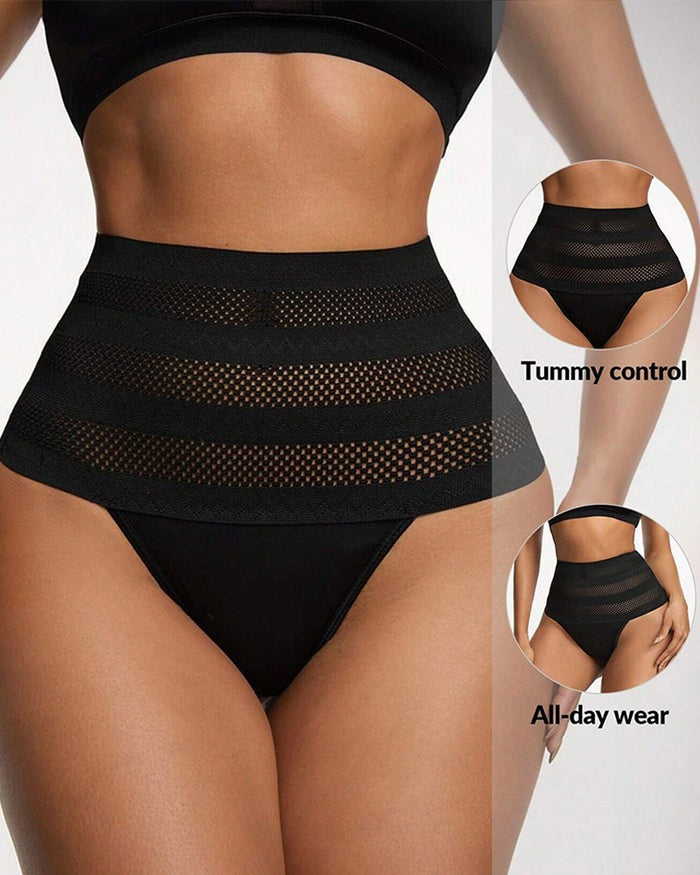 Tanga moldeadora de talle alto para mujer, transpirable, control de abdomen, ropa interior modeladora
