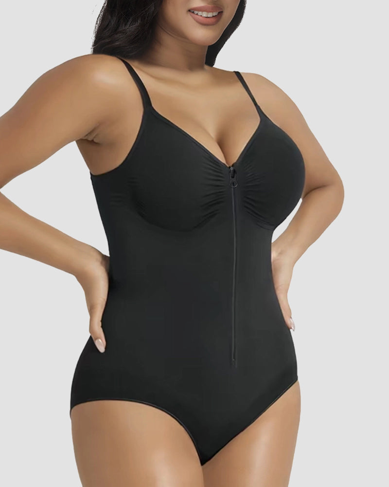 Body moldeador con control abdominal y cremallera frontal, en forma de triángulo