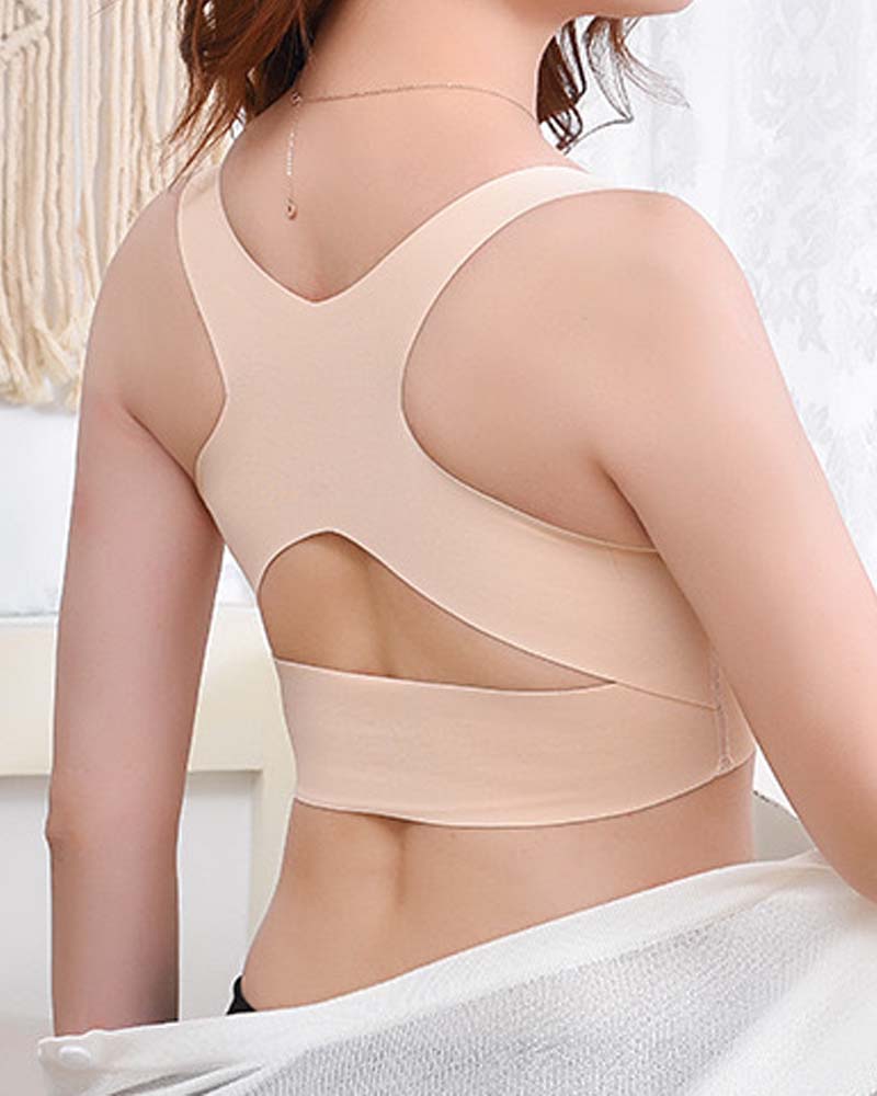 Sostén Push-Up Corrector para Mujer, Sin Costuras, Invisible, con Broche Frontal y Sin Aros
